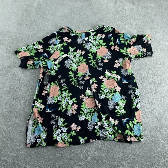 Torrid Womens Super Soft Floral Black V-Neck Knit Top Size 5X Rayon NWT 3313 - Picture 2 of 9